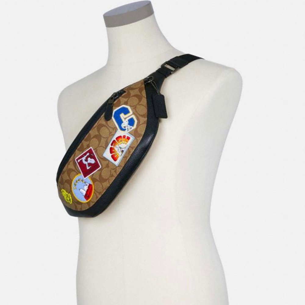 Coach X Snoopy Warren Belt Bag Varsity Patches